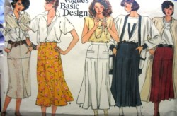1535 VOGUE LONG YOKE 85 STRAIGHT- FLARE- A SKIRT LENGTHS PATTERN 14,12,10
